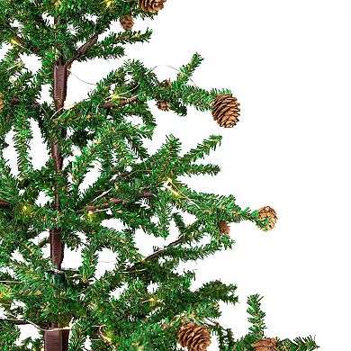 Northlight 4-ft. Pre-Lit Artificial Christmas Tree with Pinecones & Burlap Base