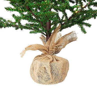 Northlight 4-ft. Pre-Lit Artificial Christmas Tree with Pinecones & Burlap Base