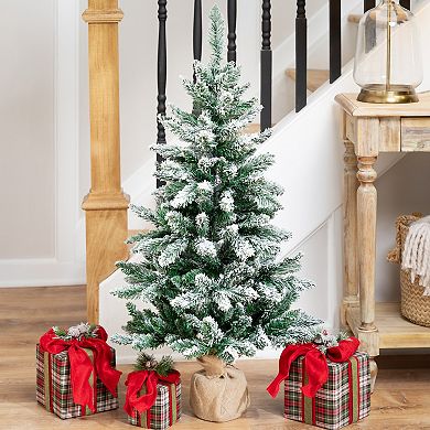 Northlight 3.5-ft. Frosted Pine Artificial Christmas Tree in Burlap Base