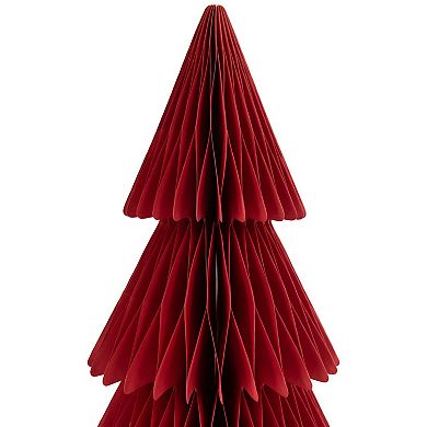 Northlight 15-Inch Accordion Honeycomb Foldable Paper Christmas Tree Set of 3