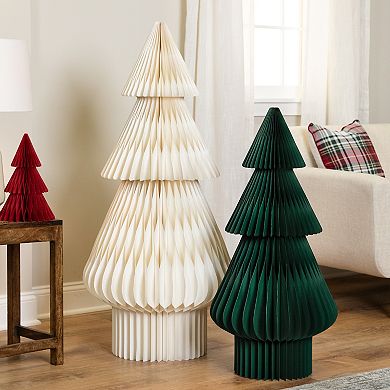 Northlight 3-ft. Dark Green Accordion Honeycomb Foldable Paper Christmas Tree Table Decor