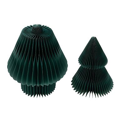 Northlight 3-ft. Dark Green Accordion Honeycomb Foldable Paper Christmas Tree Table Decor