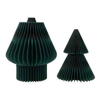 Northlight 3-ft. Dark Green Accordion Honeycomb Foldable Paper Christmas Tree Table Decor