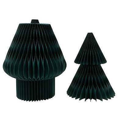 Northlight 4-ft. Dark Green Accordion Honeycomb Foldable Paper Christmas Tree Floor Decor