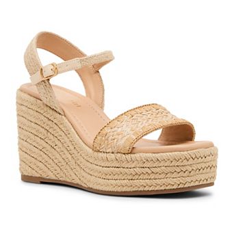madden girl Valleyy Women's Wedge Sandals With Ankle Strap