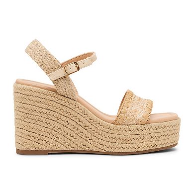 madden girl Valleyy Women's Wedge Sandals With Ankle Strap