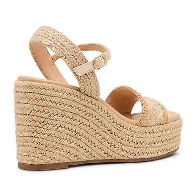 madden girl Valleyy Women's Wedge Sandals With Ankle Strap