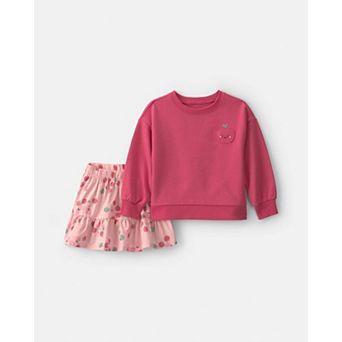 Toddler Girl Carter's 2 pc Apple Long Sleeve Top & Skort Set