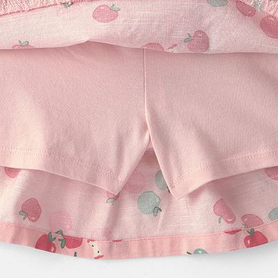 Toddler Girl Carter's 2-Piece Apple Long Sleeve Top & Skort Set