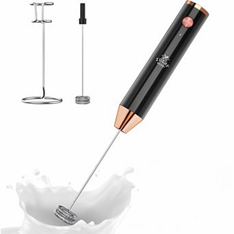 Zulay Kitchen Lux Rechargeable Milk Frother Handheld - Powerful 2-Speed Motor, Fully Waterproof