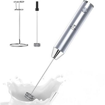 Zulay Kitchen Lux Rechargeable Milk Frother Handheld - Powerful 2-Speed Motor, Fully Waterproof