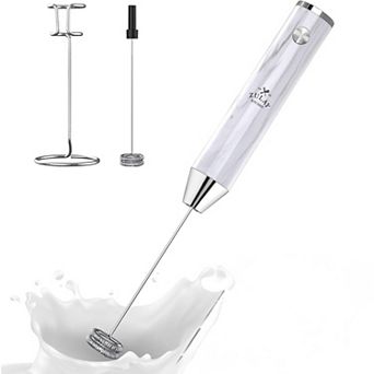 Zulay Kitchen Lux Rechargeable Milk Frother Handheld - Powerful 2-Speed Motor, Fully Waterproof