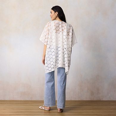 Women's LC Lauren Conrad Floral Lace Ruana Topper
