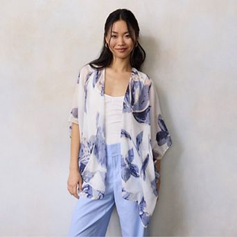 Women's LC Lauren Conrad Abstract Floral Rauna Topper