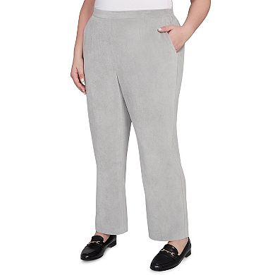 Plus Size Alfred Dunner Pull-On Corduroy Flat Front Average Length Pants