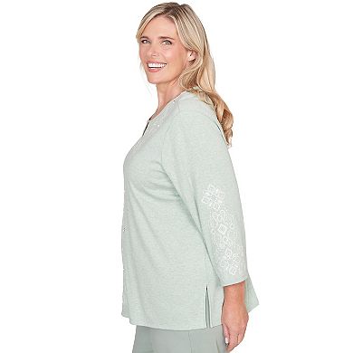 Plus Size Alfred Dunner Classic Fit Soft Embroidered Pattern Top