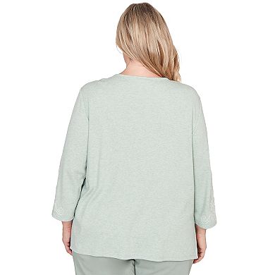 Plus Size Alfred Dunner Classic Fit Soft Embroidered Pattern Top