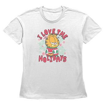 Women's Garfield I Love The Holidays Short Sleeve Graphic Tee