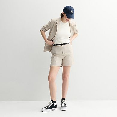 Juniors' SO Twill Suiting Pintuck Trouser Shorts