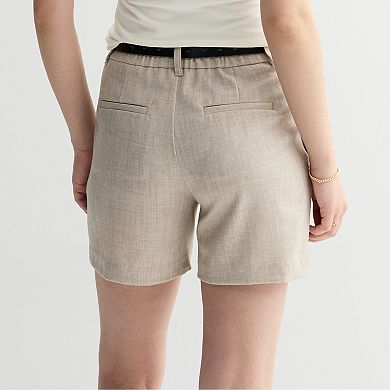 Juniors' SO Twill Suiting Pintuck Trouser Shorts