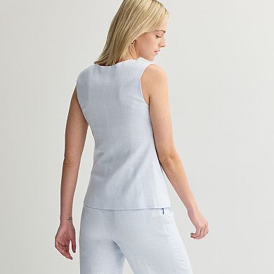 Juniors' SO® Linen Long Line Vest