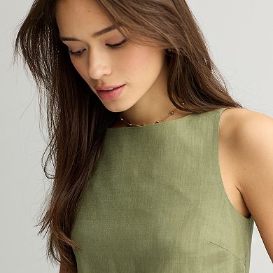 Juniors' SO Linen Blend Shift Dress