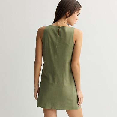 Juniors' SO Linen Blend Shift Dress
