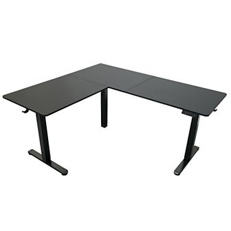 Techni Mobili 63” W L-Shaped Electric Standing Desk, Black