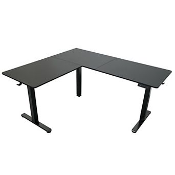 Techni Mobili 63” W L-Shaped Electric Standing Desk, Black