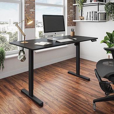 Techni Mobili 55” W Electric Standing Desk, Black