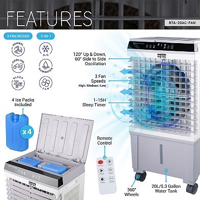 Techni Home 3-in-1 Portable Air Cooler, Air Conditioner, Humidifier