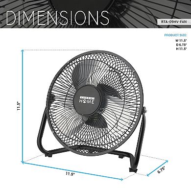 Techni Home 9” High Velocity 2-Speed Portable Electric Fan