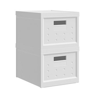 Techni Mobili Collapsible Stackable Storage Boxes with Lids, 2-Pack