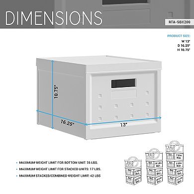 Techni Mobili Collapsible Stackable Storage Boxes with Lids, 2-Pack