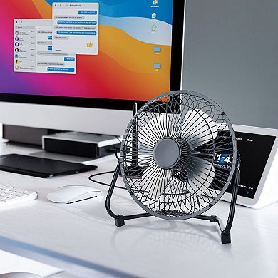 Techni Home 8” High Velocity 2-Speed USB Powered Portable Fan