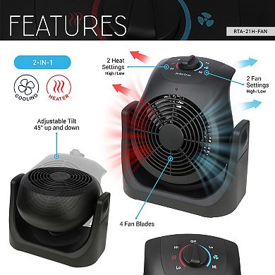 Techni Home 2-in-1 Portable 1500W Space Heater & Fan