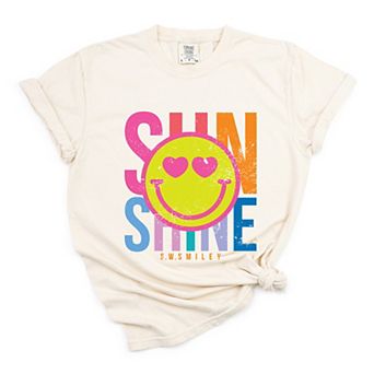 S.W.Smiley Sunshine Neon - Women's Garment Dyed Graphic T-Shirt