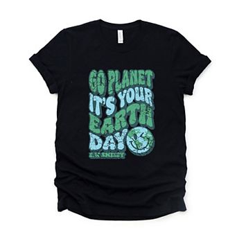 S.W.Smiley Go Planet It's Your Earth Day - Women's Short Sleeve Graphic T-Shirt