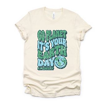 S.W.Smiley Go Planet It's Your Earth Day - Women's Short Sleeve Graphic T-Shirt