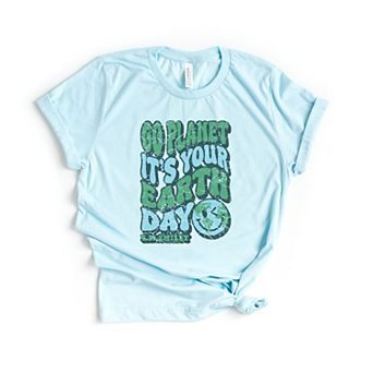 S.W.Smiley Go Planet It's Your Earth Day - Women's Short Sleeve Graphic T-Shirt
