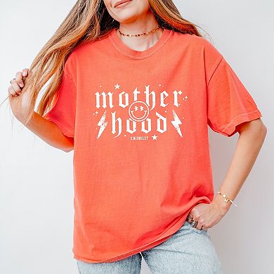 S.W.Smiley Mother Hood Distressed - Women's Garment Dyed Graphic T-Shirt
