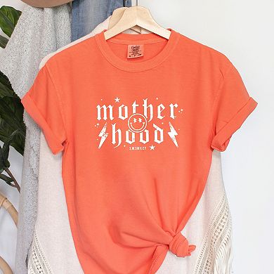 S.W.Smiley Mother Hood Distressed - Women's Garment Dyed Graphic T-Shirt