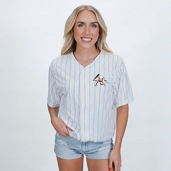 Take Me Out To The Ball Game Distressed - Womens Striped Baseball Jersey