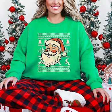 Ugly Sweater Santa Face - Women's Sweatshirt