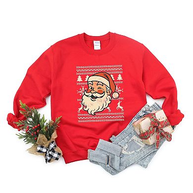 Ugly Sweater Santa Face - Women's Sweatshirt