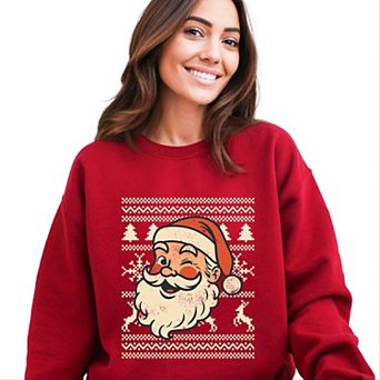 Ugly Sweater Santa Face - Women's Sweatshirt