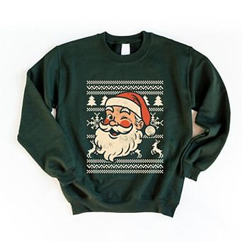 Ugly Sweater Santa Face - Women's Sweatshirt