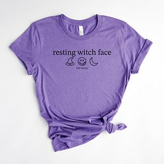 S.W.Smiley Resting Witch Face Typewriter - Women's Short Sleeve Graphic T-Shirt
