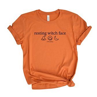 S.W.Smiley Resting Witch Face Typewriter - Women's Short Sleeve Graphic T-Shirt