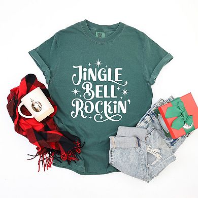 Jingle Bell Rockin' Sparkle - Womens Garment Dyed Tee